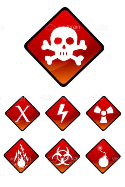 Warning sign icons